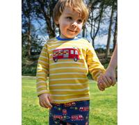 Frugi male Pure Cotton Striped Fire Engine Top (0-6 Yrs) - 12-18 - Yellow Mix, Yellow Mix