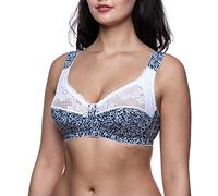 frugue Women's Cotton Comfort Non Wired Bra Blue UK 34 F
