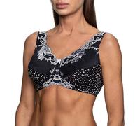 frugue Women's Post Surgery Bra with Pockets Posture Support Corrector Black Polka Dot UK 38 D