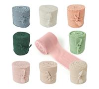 FRUHLING 9 Rolls Chiffon Ribbon 4 cm x 45 m Gift Ribbon Fabric Ribbon Wide Ribbons Set Wedding Decorative Ribbon for Wedding Invitation Bridal Bouquet Gift Packaging DIY Bows