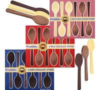 Fruidles Chocolate Spoons, Dark, Milk and White Hot Chocolate Stirring Edible Spoons, Gourmet Cocoa Edible Spoon Stirrers, Non-GMO, 2.12 Oz (6 Spoons per Box) (3-Pack Variety)