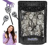 Fruidles Halloween Tattoo Lollipop, Skulls, Mummies, and Ghosts Suckers Candy, Great for Halloween Goody Bag Fillers, Individually Wrapped (2 Pounds - Approx. 100 Suckers)