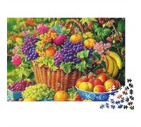 Fruit 1000 Piece Home Decor Puzzle for Adults Abundant Fruit Basket in Garden Setting Premium Thick Sturdy Vibrant Challenging Stress Relief 38x26cm/1000pcs