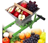 Fruit and Apple Crusher, 7L Manual Juicer Grinder, Portable Stainless Steel Scratter Pulper with Handle, for Wine and Cider Pressing