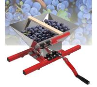 Fruit and Apple Crusher, Manual Stainless Steel Grinder for Wine and Cider, Large 1.8 Gallon/7L Capacity with Roller Handle for Pressing Grapes and Apples