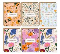 Fruit and Flower Pattern Thank You Cards with Envelopes, 20 Pack, Blank Greeting Sheets for Handwritten Message, Bulk Multipack Gift Set, Assorted Thank You Decor Notes, Eco-friendly