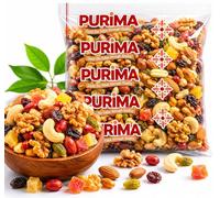 Fruit and Nut Mix 1kg - 16 Mixed Nuts & Dried Fruits Ready to Eat Healthy Snacks Selection Bulk Bags Dry Trail Mixture Snacking Baking Raw Natural Energy Plain Unsalted Breakfast Cereal Muesli Topper