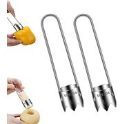Fruit and Vegetable Corer Tool, Red Bell Pepper Seed Corer, Stainless Steel Fruite Corer, Apple Core Remover with Ergonomic Handle, for Vegetables Fruit Corer Kitchen Gadget (2)
