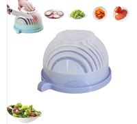 Fruit and Vegetable Cutting Bowl,Salad Chopper Bowl and Cutter with Lid,Multifunctional Quick Salad Cutter Bowl (Blue)