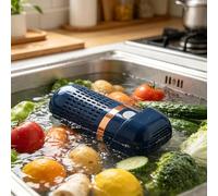 Fruit and Vegetable Purifier Washing Machine Capsule Shape Cleaner Device, Produce Cleaner - OH-ion Purification Technology for Veggies, Grains, Rice, Meat, Seafood (Blue)