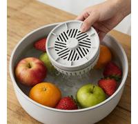 Fruit And Vegetable Purifier, Waterproof Portable Long-Lasting Washing Machine, Multifunctional Food Cleaner, For Home Kitchen Outdoor Picnic, Suitable Grain Rice Seafood Meat Cleaning (White)