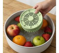 Fruit And Vegetable Purifier, Waterproof Portable Long-Lasting Washing Machine, Multifunctional Food Cleaner, For Home Kitchen Outdoor Picnic, Suitable Grain Rice Seafood Meat Cleaning (Green)