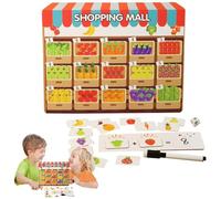 Fruit and Vegetable Sorting Toy,Color Sorting Toys for Kids | Wooden Counting Color Recognition Toy | Shopping Pretend Play, Interera Game