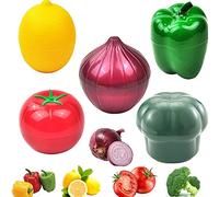 Fruit and Vegetable Storage Containers Reusable SiliconeRefrigerator Box Storage Bowls Saver Holder Keeper for Green pepper, onion, Tomato, Lemon, and Broccoli ，Refrigerator Vegetable Crisper 5Pieces