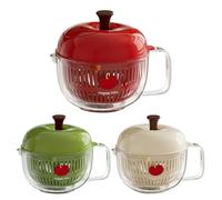 Fruit and Vegetable Washer, Salad Spinner Small Salad Washer and Spinner, Hand-Cranked Cleaning Container, Fruit Washing Bowl with Strainer, for Salads Berry Lettuce Home Kitchen