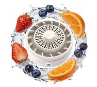 Fruit and Vegetable Washing Machine, Rotatable Fruit and Vegetable Purifier, Waterproof Automatic Washer Spinner Machine, Electric Fruits Cleaner for Vegetables Grain Meat (Khaki 1pcs)