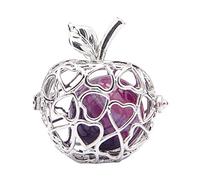 Fruit Apple Shape Bead Cage Locket Pendant DIY Necklace Bracelet Purple