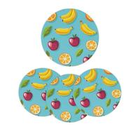 Fruit Apples Banana Orange Pattern Braided Placemats Set of 4