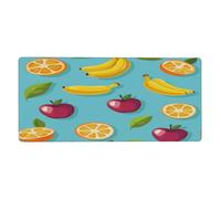 Fruit Apples Banana Orange Pattern Extended Mouse Pad Large Desk Mat with Non Slip Rubber Base Stitched Edges Gaming Mouse Pad for Keyboard Office Home 40 x 90 CM