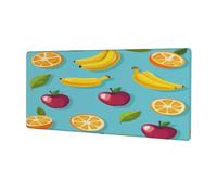 Fruit Apples Banana Orange Pattern Extended Mouse Pad Large Desk Mat with Non Slip Rubber Base Stitched Edges Gaming Mouse Pad for Keyboard Office Home 30 x 80 CM