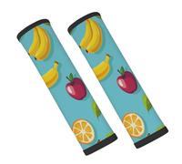 Fruit Apples Banana Orange Pattern Seat Belt Pads for Car 2 Pack Soft Neoprene Seatbelt Cover Shoulder Pad Neck Cushion Protector Universal Fit for Car Backpack Travel Comfort