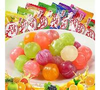 Fruit assorted candy,fruit flavored hard candy,happy candy,Sweet and sour plum Guava candy,Fruit & Chewy, lemon pineapple candy,dessert,vegan,Sweets,Delicious snack (9 flavors fruit candy,258g)