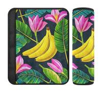Fruit Banana Floral Fashion Black 2 pcs car seat Protector More Comfort Driving for Van funda para cinturón de carro