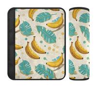 Fruit Banana Floral Leaf Yellow Cyan 2 pcs car seat Shoulder Strap Pads, Stop seat Belt Cutting into Neck, Belt Alert Covers for SUV Backpack SUV 10x7.7 in accesorios para carro