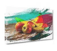 Fruit Bananas Apples Pears V2 Canvas Print | Gallery Wrapped 30mm Frame Wall Art | 30x20 inches | Ready to Hang | Modern Still Life Picture | Living Room Bedroom Lounge Office
