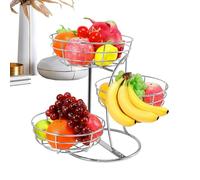 Fruit Basket - 3-Tier Metal, Space Saving Storage with Steel Design, Kitchen Counter Organizer, Fruit Basket Stand, Pantry Cabinet Holder for Home Apartment Restaurant Food Vegetable Potato Bread