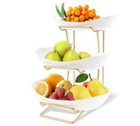 Fruit Basket for Kitchens 3 tiered Fruit Bowl Holder Detachable Bread Vegetable Snacks Fruits Holder Space Saving for Kitchen Countertop Easy Install