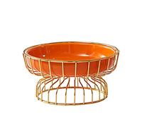 Fruit Basket Fruit Bowl 3 Tier Fruit Basket Bowl Stand for Countertop, Fruit Bowl Organizer Holder, Ceramic Fruit Holder with Handle (Color : A)Fruit Basket Fruit Bowl Household Orange Ceramic Fruit T