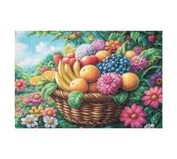 Fruit Basket Harvest 1000 Piece Jigsaw Puzzle for Adults Happy Time Jigsaw Family Camping Activity Vibrant Whimsical Design Great Gift for Outdoor Lovers 1000 PCS