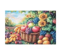 Fruit Basket Harvest 1000 Piece Jigsaw Puzzle for Adults Jigsaw After School Activity for Teens Stress Buster Whimsical Gift Idea Stylish Home Decor 1000 PCS