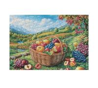 Fruit Basket Harvest 300-piece Jigsaw Puzzle Bundle Family Puzzle Lovers Brain Training Mindful Activity Spring Recycled Cardboard 300 PCS