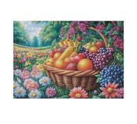 Fruit Basket Harvest 300 Piece Jigsaw Puzzle for Adults Happy Time Jigsaw Post Work Relaxation Tool Challenging Fun for Friends Family Home Decor 300 PCS