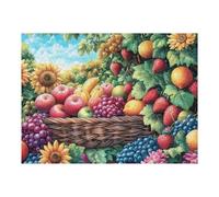 Fruit Basket Harvest 500-piece Jigsaw Puzzle Bundle Family Puzzle Lovers Brain Training Mindful Activity Spring Gift Durable Cardboard 500 PCS