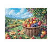 Fruit Basket Harvest 500 Piece Jigsaw Puzzle for All Ages Birthday Party Activity Group Fun High Resolution Print Home Decor Entertainment 500 PCS
