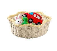 Fruit Basket | Imitation Rattan Tabletop Snack Serving Baskets - Woven Decorative Fruit Storage Holder for Easter Nursery Picnic Christmas Home Dining Table Kitchen Living