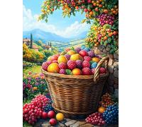 Fruit Basket in A Blooming Orchard 300 Pieces Jigsaw Puzzles Science Fiction Magical Dream For Men Educational Decompression Adults Anxiety Memory Care Mothers Valentines Gift Eco Friendly Material