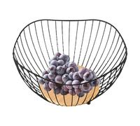 Fruit Basket - Modern Black Wire Counter Top Organizer, Multifunctional Fruit Vegetable Bread Snack Storage Rack Kitchen Organizer Decorative for Dining Table
