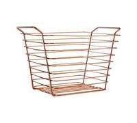 Premier Housewares Shine Wire Basket, Rose Gold, Large