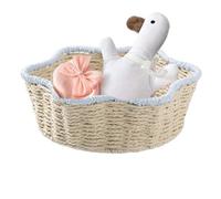 Fruit Basket,Tabletop Imitation Rattan Food Serving Basket | Woven Rustic Fruit Holder for Home Dining Table Pantry Living Room Nursery Wedding Easter Christmas Picnic Kitchen
