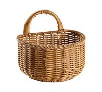 Fruit Basket - Wicker Baskets, Foldable Storage Cubes, Handwoven Onion PP Basket Wall Mount | Multipurpose Uses Fruit Storage Bins Boho Style Window Decoration Kitchen Organization for Pantry, Farm