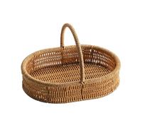 Fruit Basket, Woven Bread Basket, Imitation Rattan Pantry Organiser, Decorative Fruit Served Storage Bowls with Handles for Kitchen Counter Storage