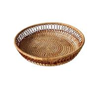 Fruit Baskets for Kitchens,Fries Serving Basket Egg Basket Serving Tray Rattan Basket for Bread Coffee Table, 22x6cm(27x6.5cm)