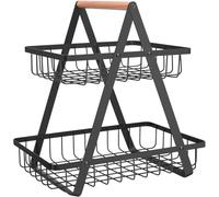 fruit baskets for kitchens,fruit bowl,Carbon steel fruit and vegetable blue, bread basket, detachable vegetable rack, suitable for fruits, vegetables, and snacks in the kitchen and offic(2-Tier)