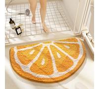 Fruit Bathroom Rug Mat, Delicious Orange Bath Mat with Soft & Non-Slip, Ultra Absorbent Microfiber Shaggy Door Mat, Machine Washable Bath Rug Carpet for Toilet Bathtub Bedroom 18x32 Inch (Orange)