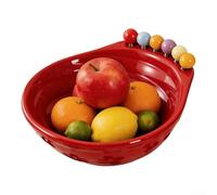 Fruit Bowl, 1 Pack, Modern Minimalist Snack Tray, ABS Construction for Durability, Easy Clean Design for Living Room(Red)