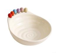 Fruit Bowl, 23x22x11.5cm, Snack Tray, Geometric Serving Plate with Fork Holder, Modern PP Design for Kitchen Living Room(White)